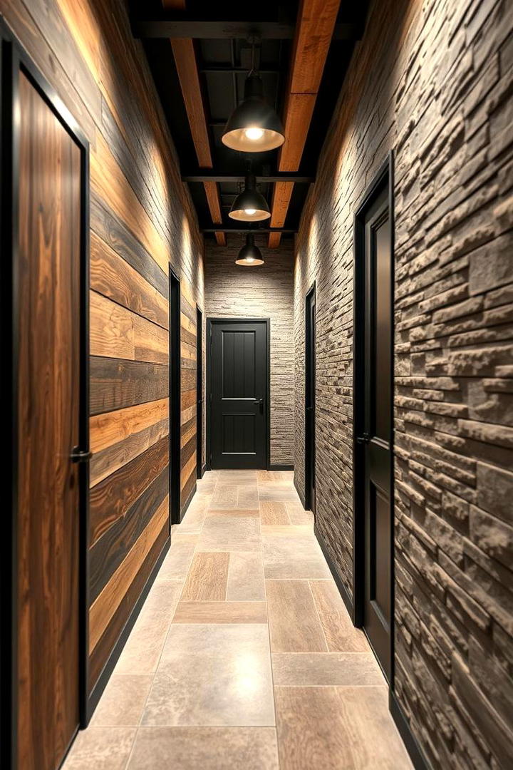 Rustic Urban Fusion - 30 Black Hallway Ideas