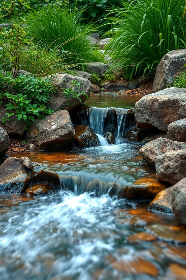 Rustic Water Feature Oasis - 30 Rustic Landscaping Ideas