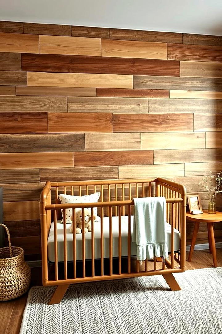 Rustic Wood Accents - 30 Nursery Accent Wall Ideas