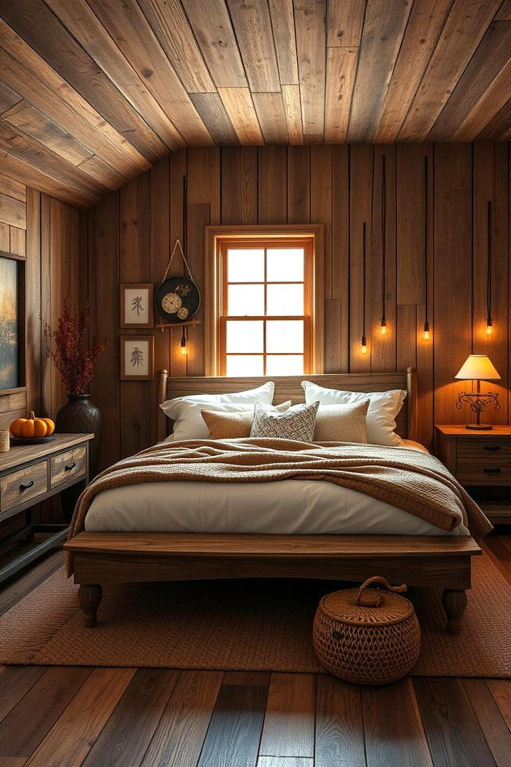 Rustic Wood Elements - 30 Fall Bedroom Decor Ideas