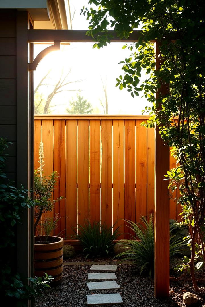 Rustic Wood Privacy Fence - 30 Backyard Fence Ideas