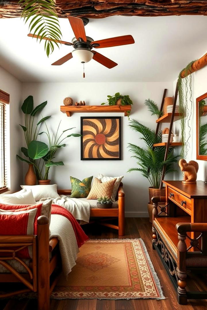 Rustic Wooden Accents - 30 Jungle-themed Bedroom Ideas