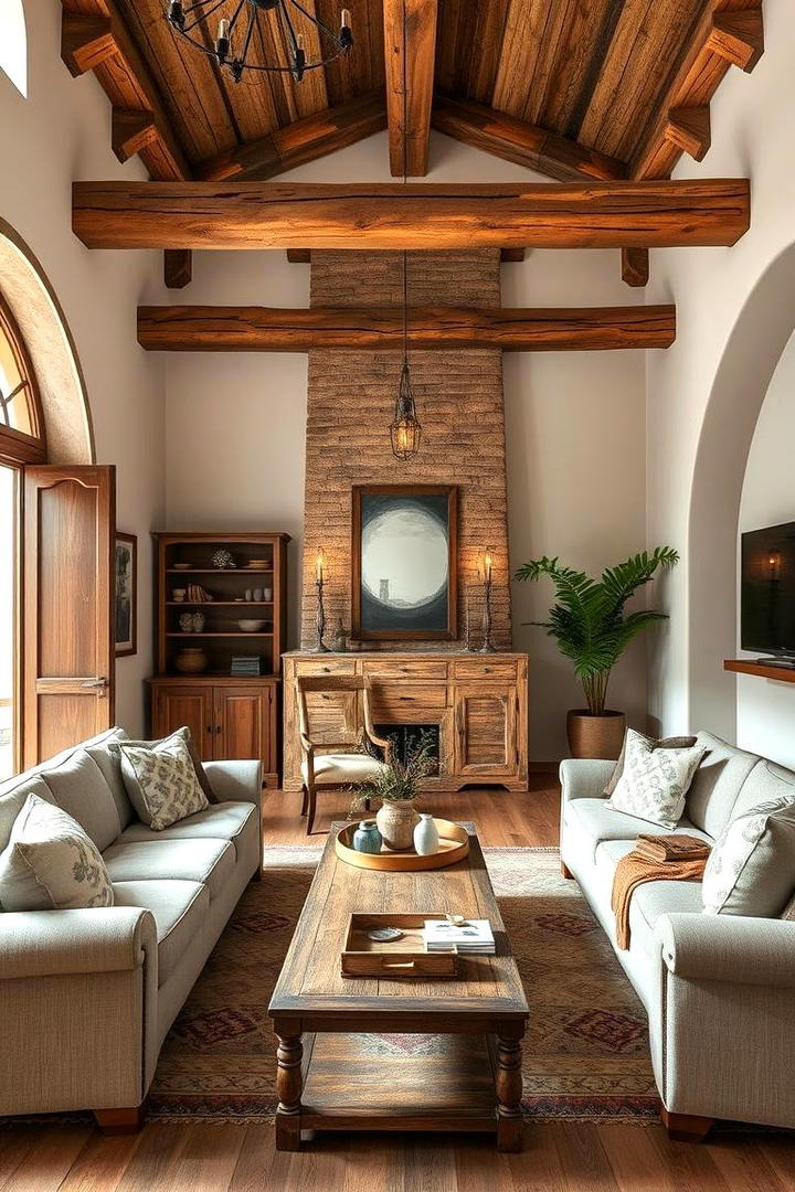 Rustic Wooden Accents - 30 Mediterranean Living Room Ideas