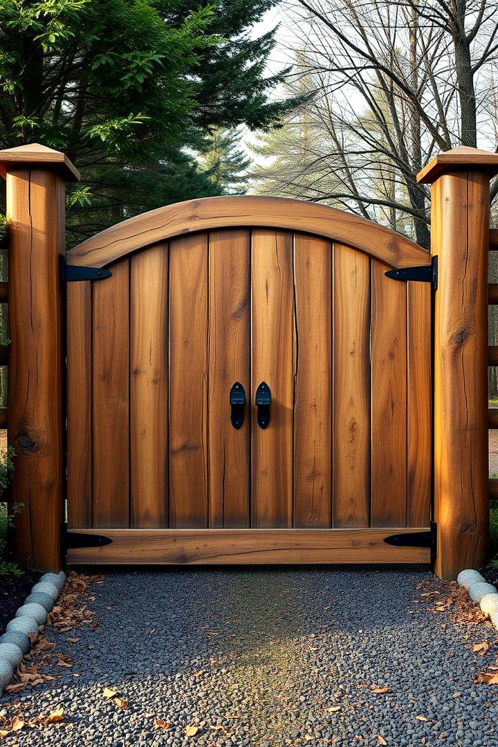 Rustic Wooden Charm - 30 Driveway Gate Ideas