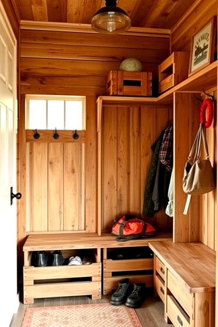 Rustic Wooden Crate Storage - 30 Mudroom Storage Ideas