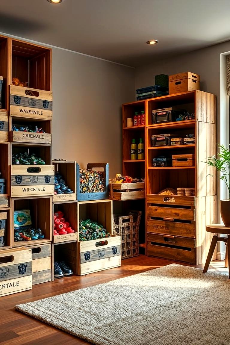 Rustic Wooden Crates - 30 Lego Storage Ideas