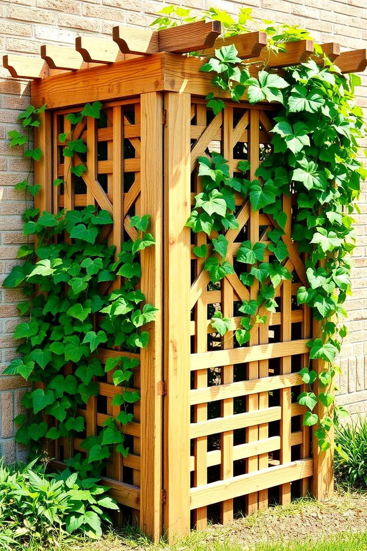 Rustic Wooden Trellis Corner Fence - 30 Corner Fence Ideas