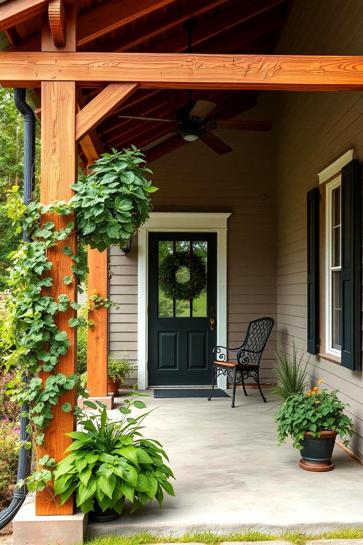 Rustic Wooden Trellis - 30 Southern Front Porch Ideas