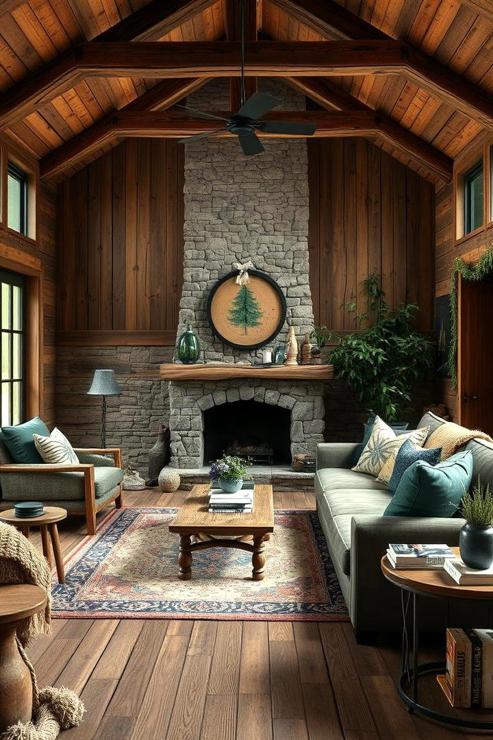 Rustic Woodland Ambiance - 30 Forest Green Living Room Ideas