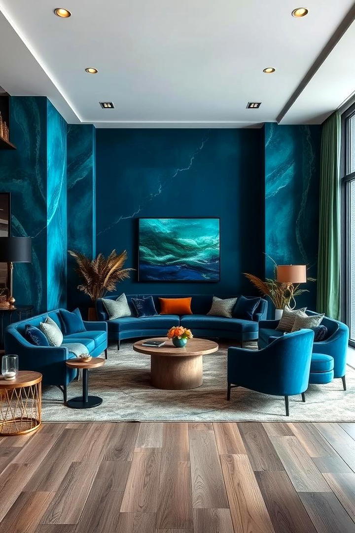 Sapphire Blue and Seaweed Green Drama - 30 Blue and Green Color Combos for Decorating