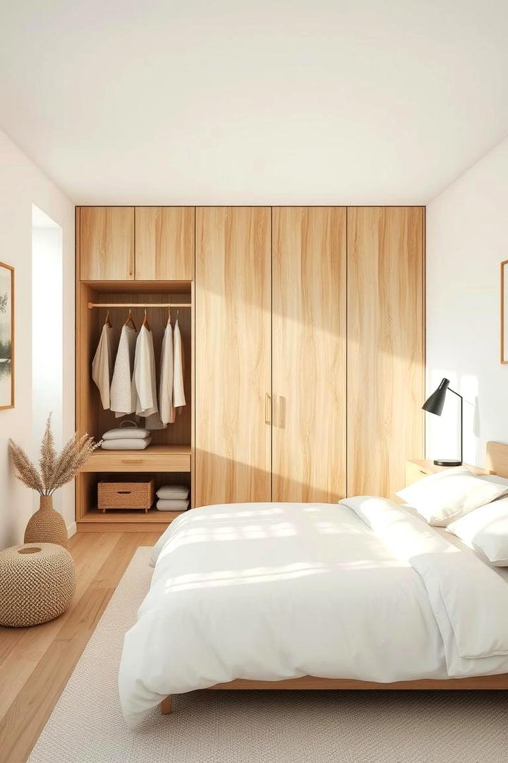 Scandinavian Minimalist Wardrobe - 30 Built-in Wardrobe Ideas Around a Bed