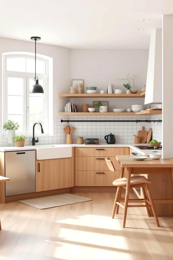 Scandinavian U Shaped Kitchen with Clean Lines - 30 U Shaped Kitchen Ideas