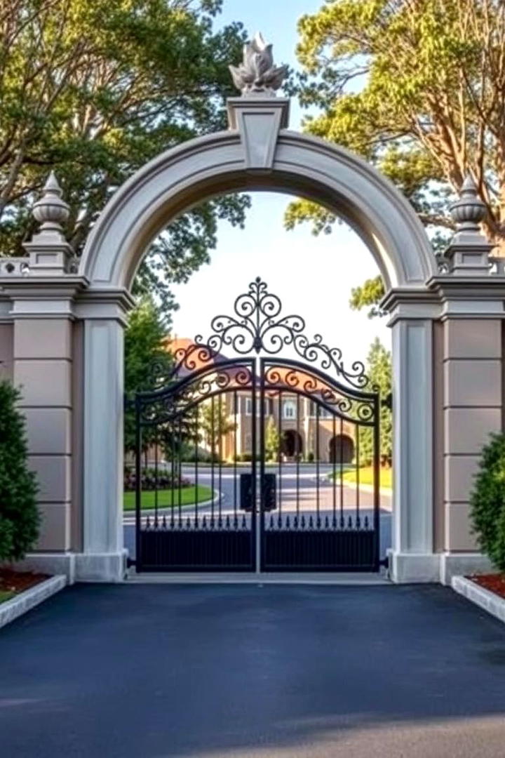 Scenic Archway Gate - 30 Driveway Gate Ideas