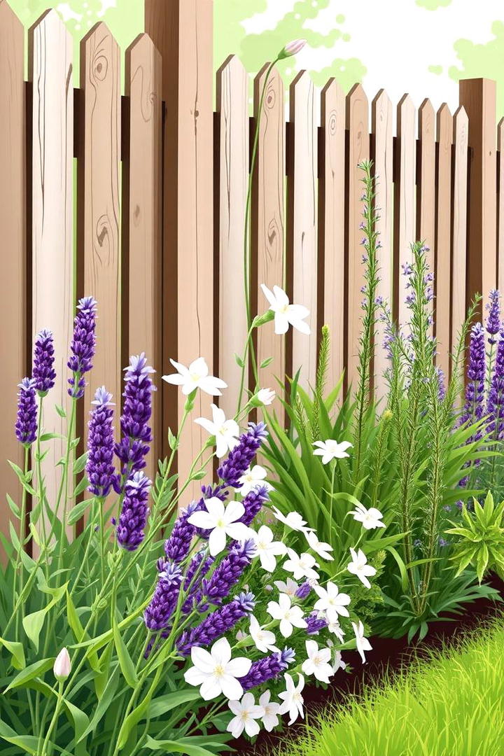 Scented Plant Array - 30 Simple Fence Line Landscaping Ideas