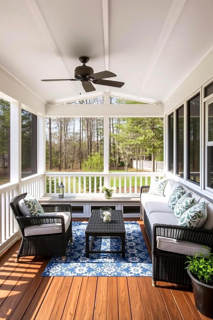 Screened Deck with Built In Seating - 30 Screened-in Deck Ideas