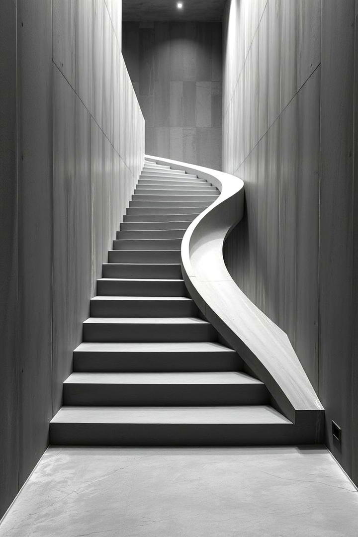 Sculpted Concrete Staircase - 30 Modern Staircases