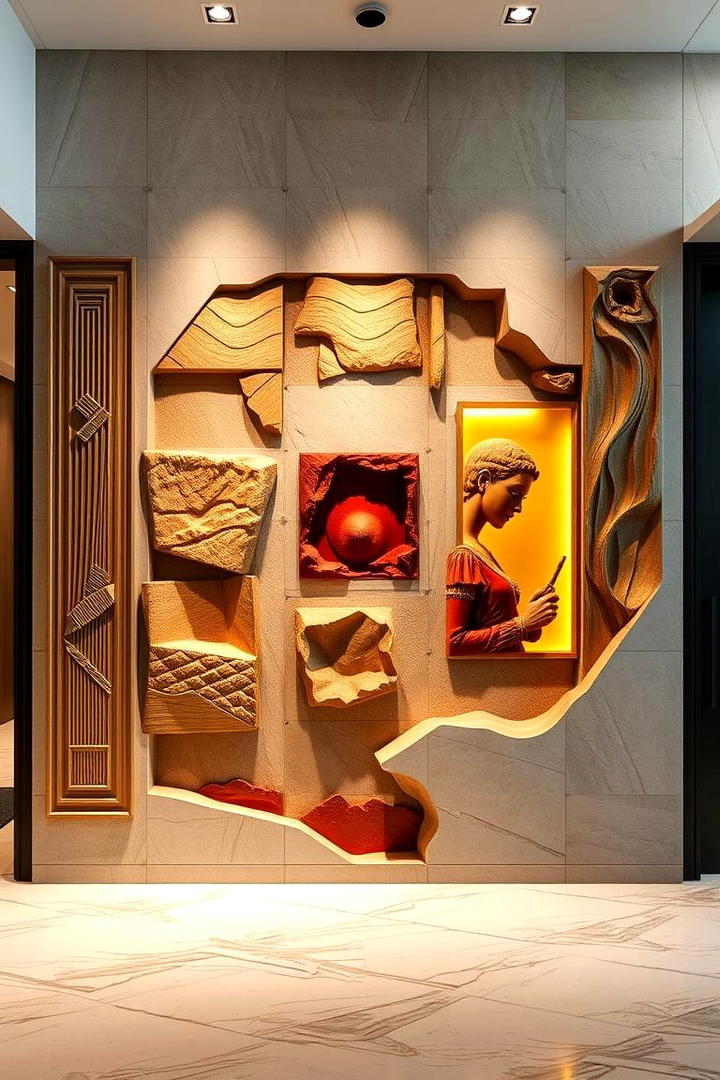 Sculptural Wall Features - 30 Entryway Wall Ideas