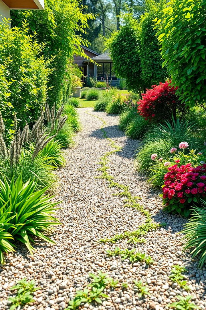 Seamless Gravel and Greenery Blend - 30 Gravel Driveway Ideas