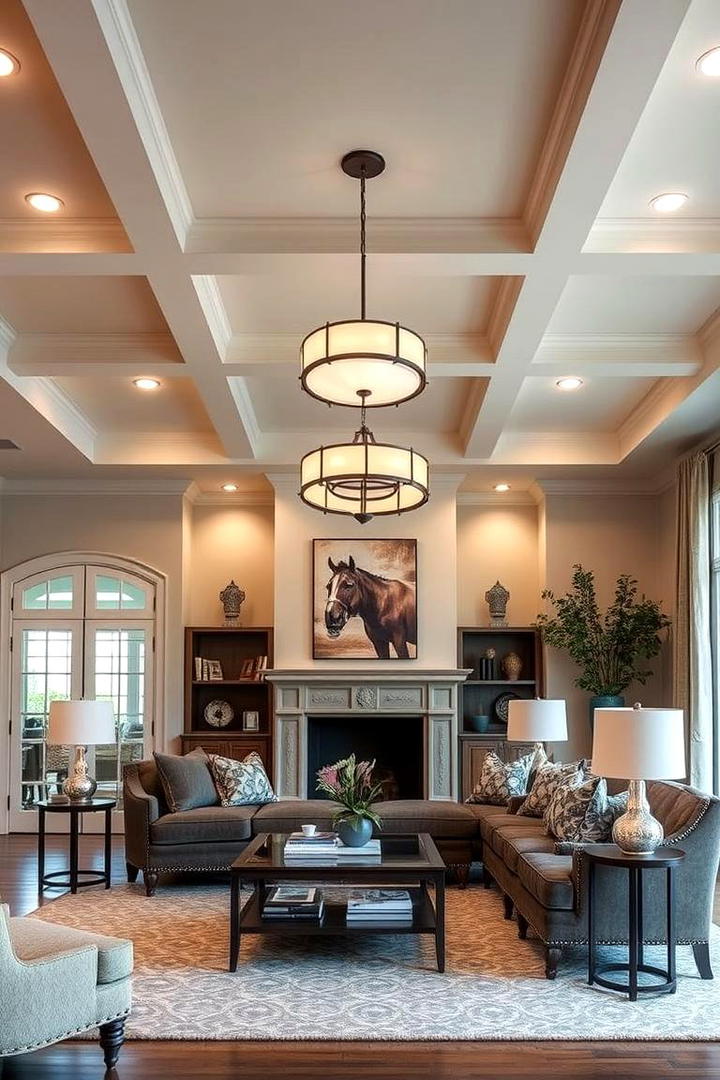 Seamless Transitional Style - 30 Living Room Ceiling Lighting Ideas