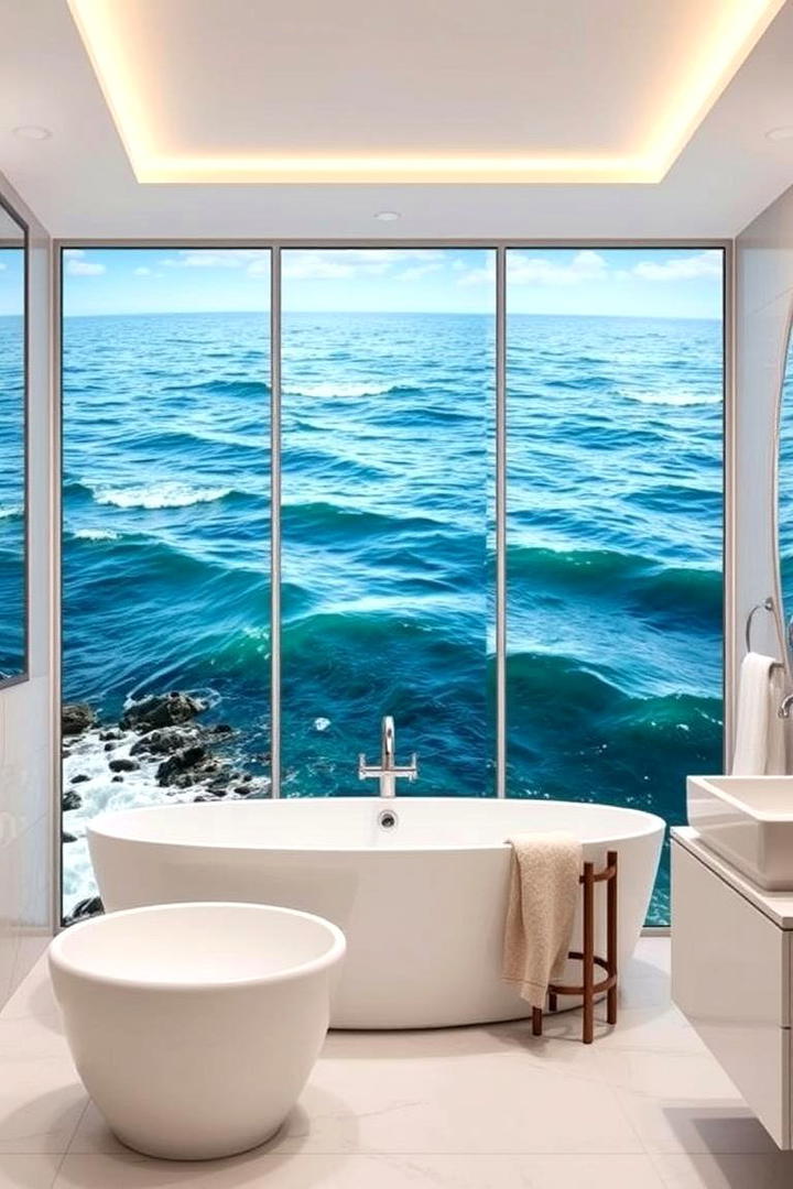 Seascape Photography Panels - 30 Bathroom Art Ideas