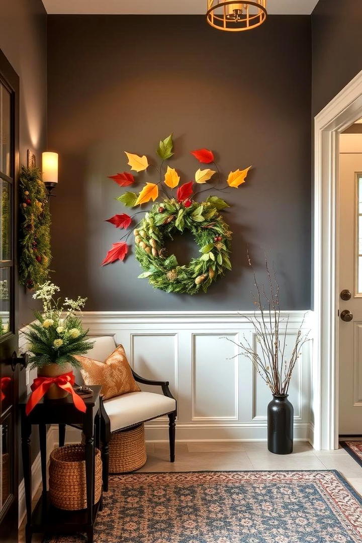 Seasonal Accent Wall - 30 Entryway Wall Ideas