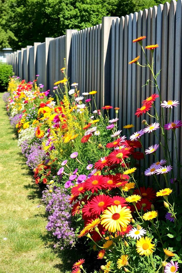 Seasonal Bloom Mix - 30 Simple Fence Line Landscaping Ideas