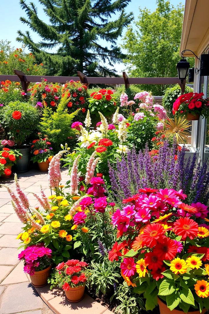 Seasonal Bloom Patio - 30 Patio Garden Ideas