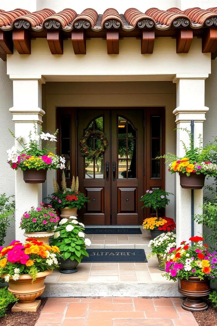 Seasonal Flower Displays - 30 spanish style front porch ideas