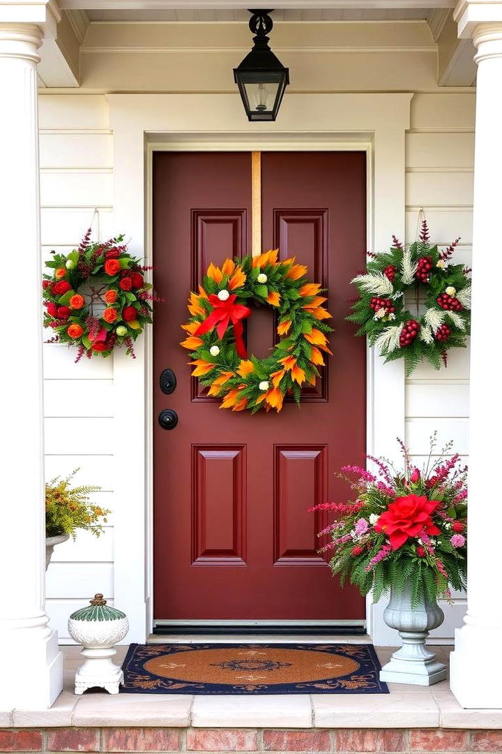 Seasonal Wreaths - 30 Small Front Porch Ideas