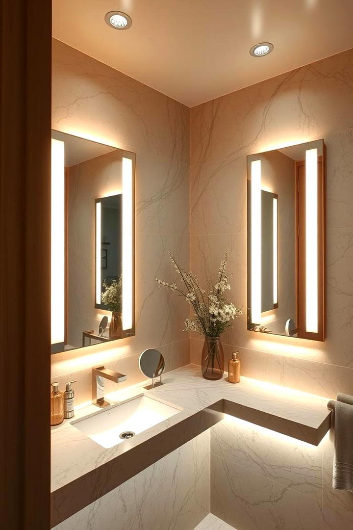 Serene Bathroom Glow - 30 Aesthetic Room Ideas With Led Lights