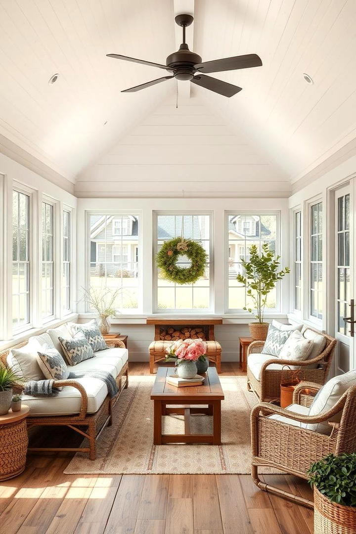 Serene Country Sunroom - 30 Farmhouse Sunroom Ideas