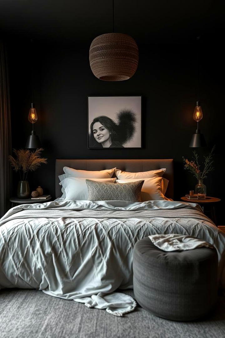 Serene Dark Retreat - 30 Dark Boho Bedroom Ideas