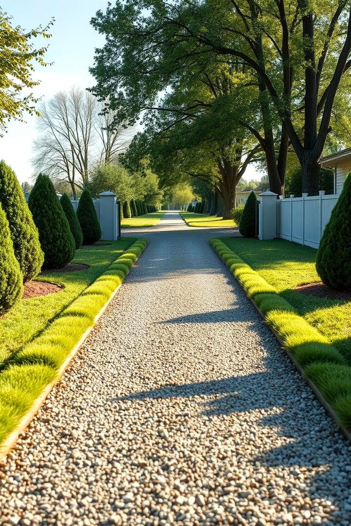 Serene Gravel Driveway with Edging - 30 Gravel Driveway Ideas