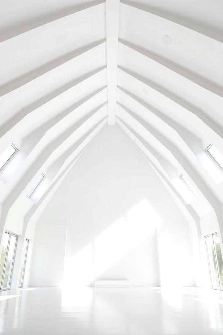 Serene Minimalist White Ceiling - 30 Cathedral Ceiling Ideas