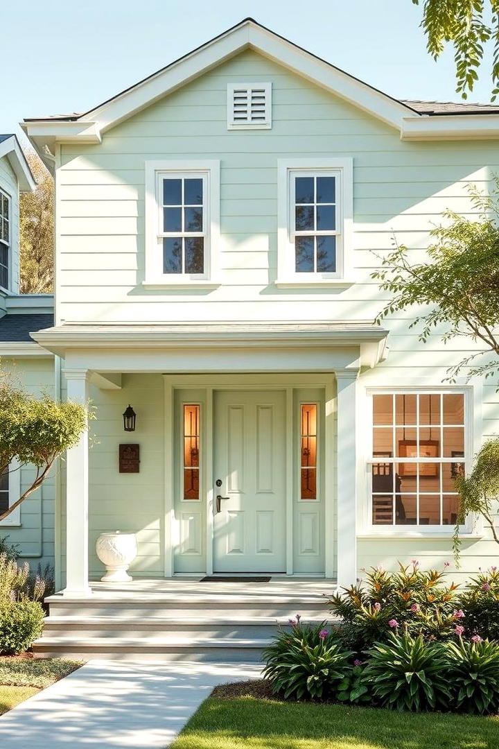 Serene Pistachio Exterior - 30 Green Exterior House Paint Ideas