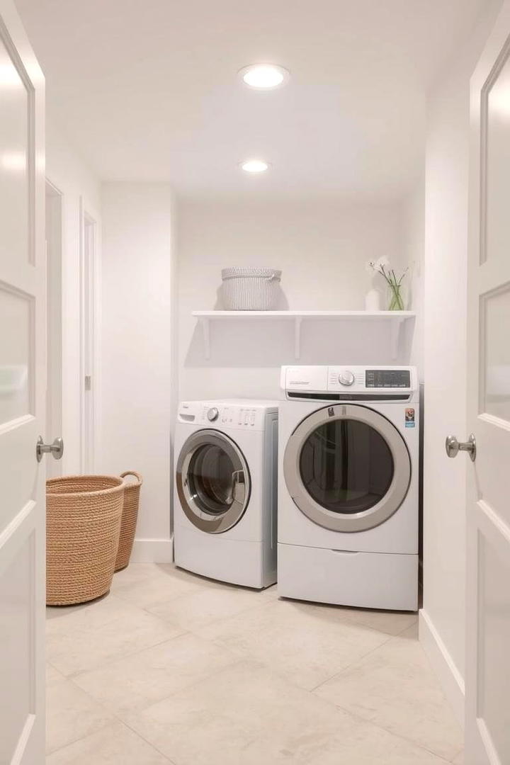 Serene Retreat with Soothing Colors - 30 basement laundry room ideas