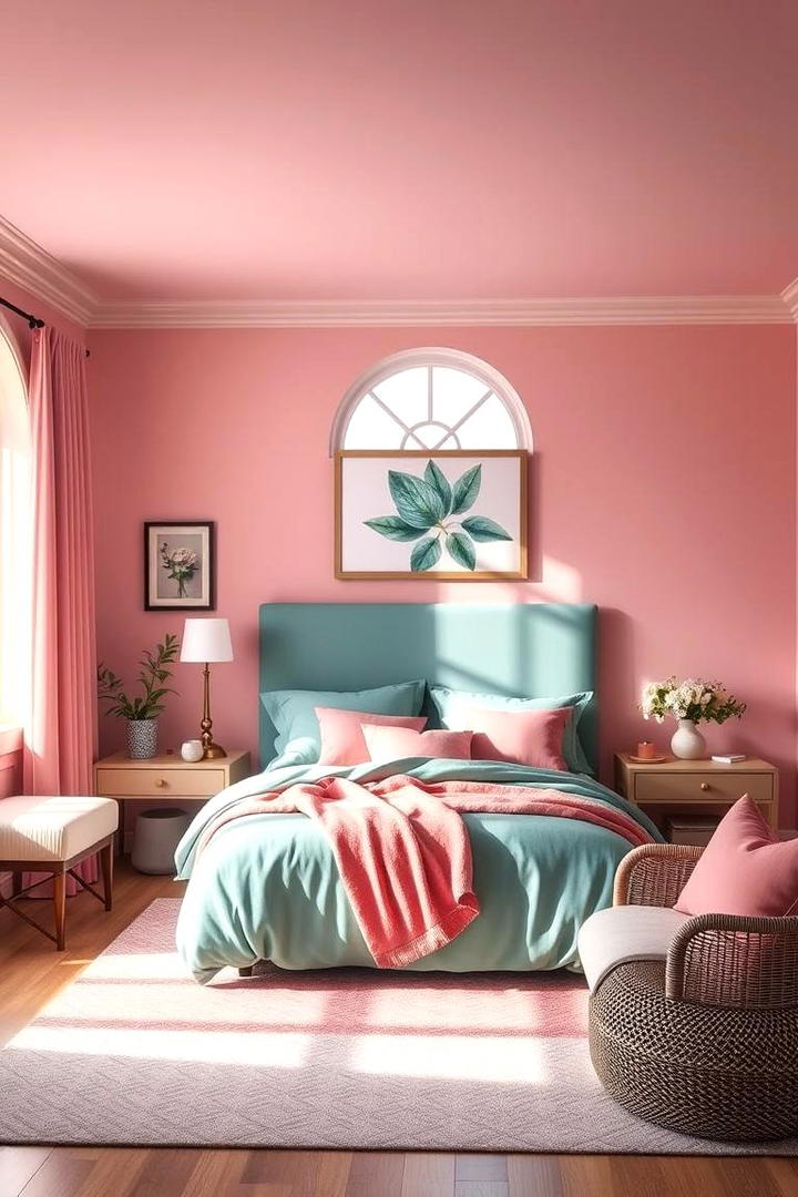 Serene Teal and Pink Color Balance - 30 Teal and Pink Bedroom Ideas