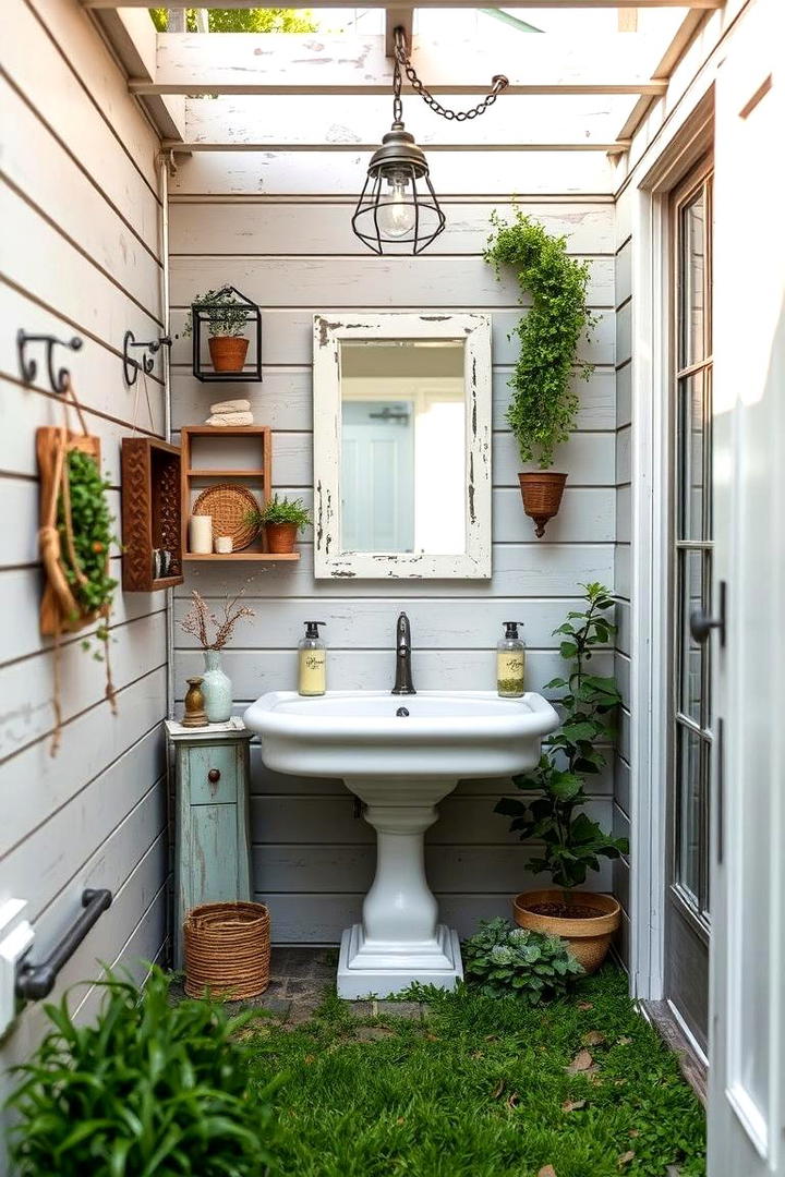 Shabby Chic Hideaway - 30 Outdoor Bathroom Ideas