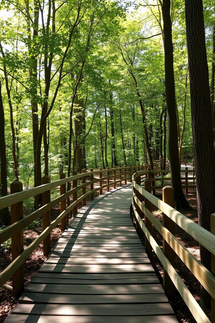 Shaded Woodland Trail - 30 Wooden Walkway Ideas