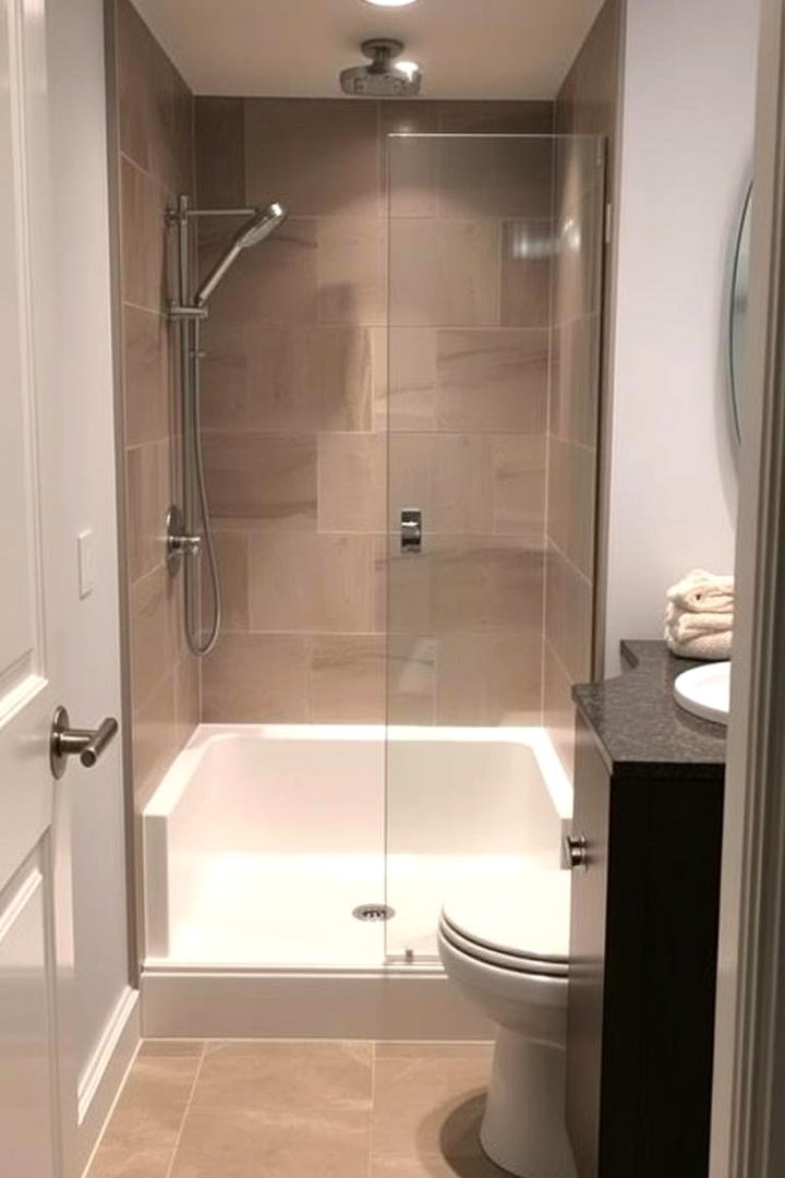 Shower Nook Transformation - 30 Basement Bathroom Ideas