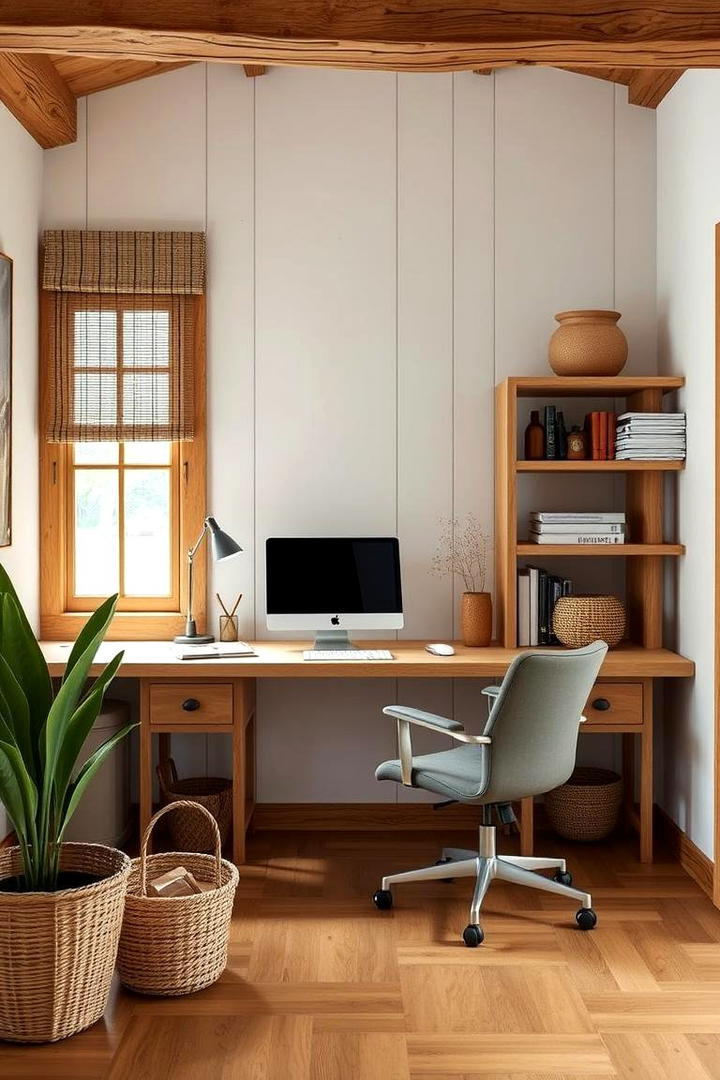 Simple Rustic Minimalism - 30 Rustic Home Office Ideas