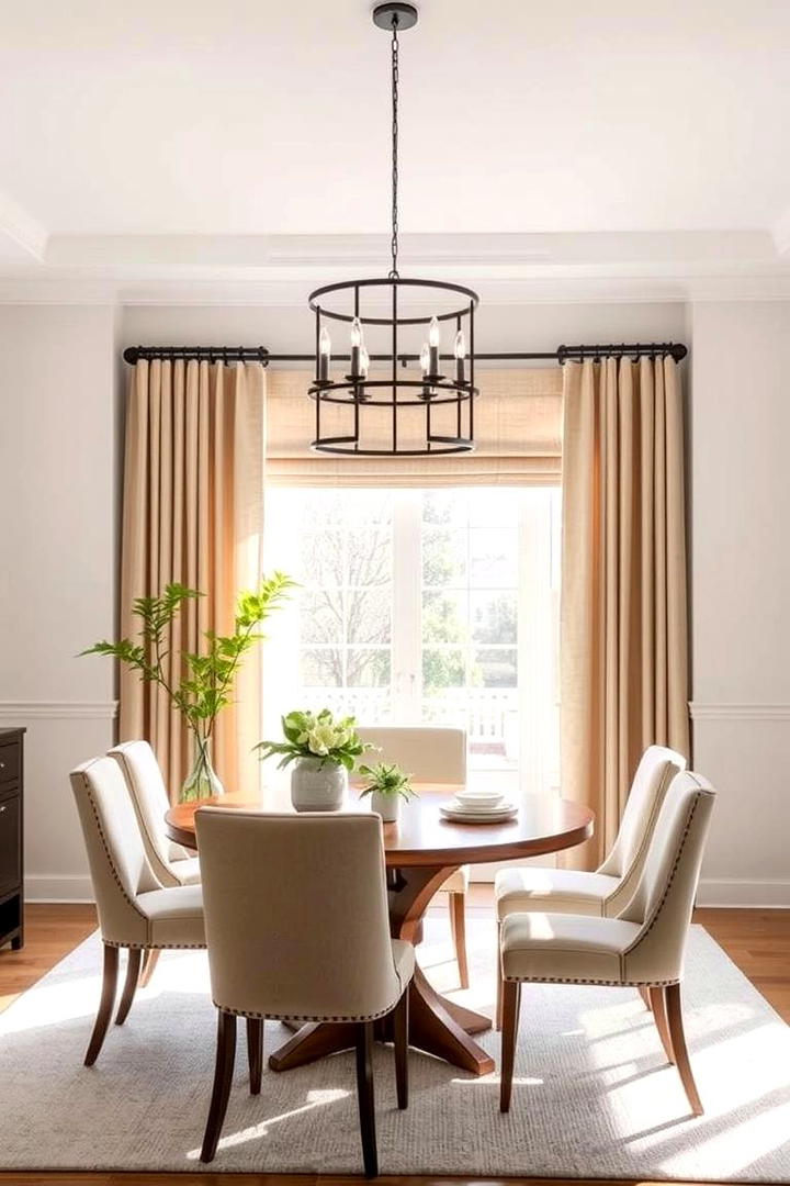 Simple Window Treatments - 30 Transitional Dining Room Ideas