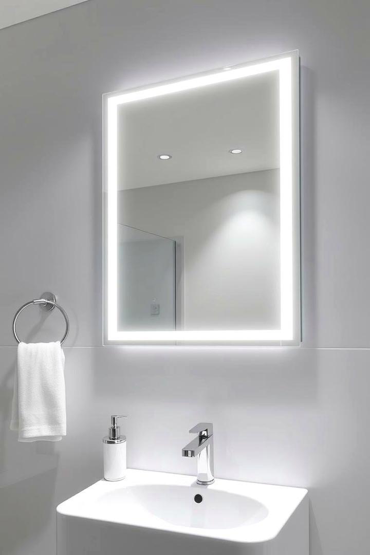 Sleek Bathroom Mirror with LED Lighting - 30 Bathroom Furniture Ideas