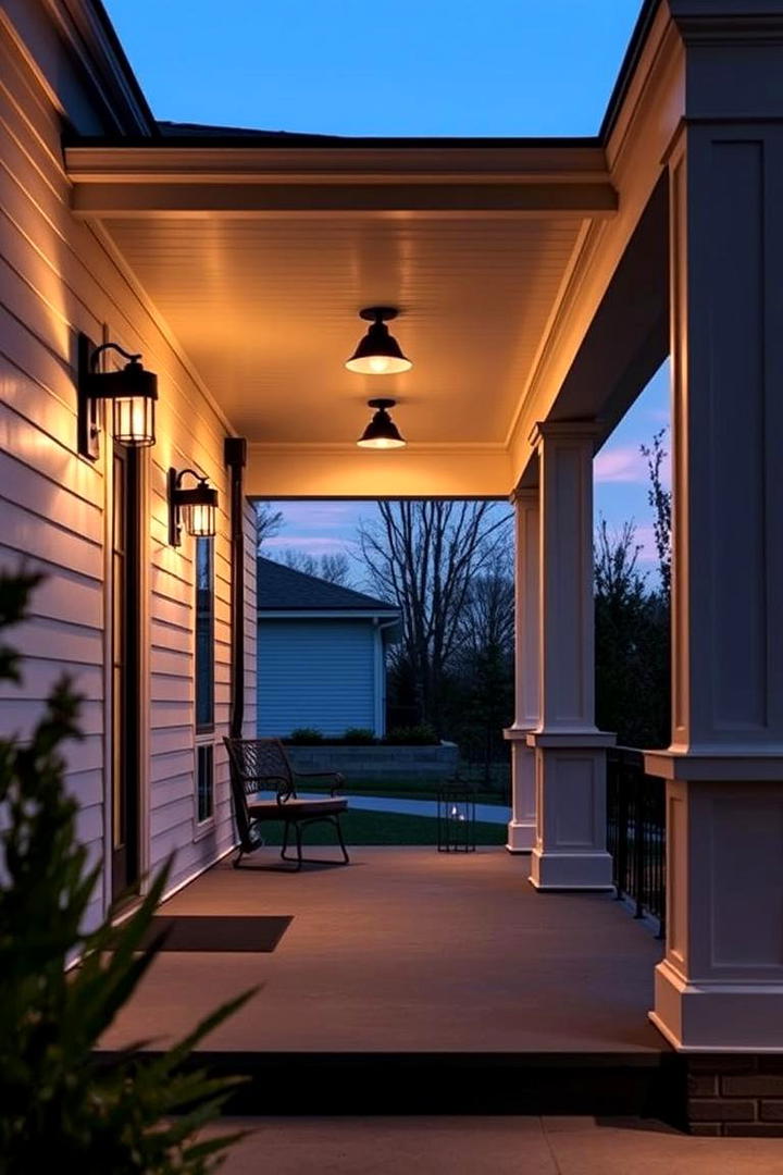 Sleek Black Porch Lighting - 30 Black Porch Ideas