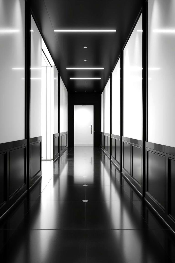 Sleek Black and White - 30 Hallway Decor Ideas