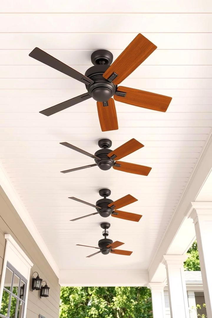 Sleek Ceiling Fans Feature - 30 Porch Ceiling Ideas