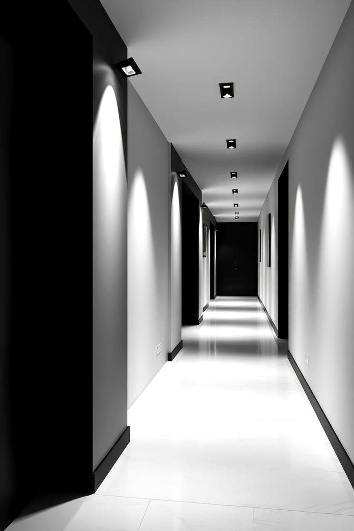 Sleek Contemporary Lighting - 30 Black and White Hallway Ideas