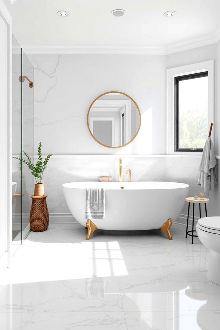 Sleek Floor Treatments - 30 Small Master Bathroom Ideas