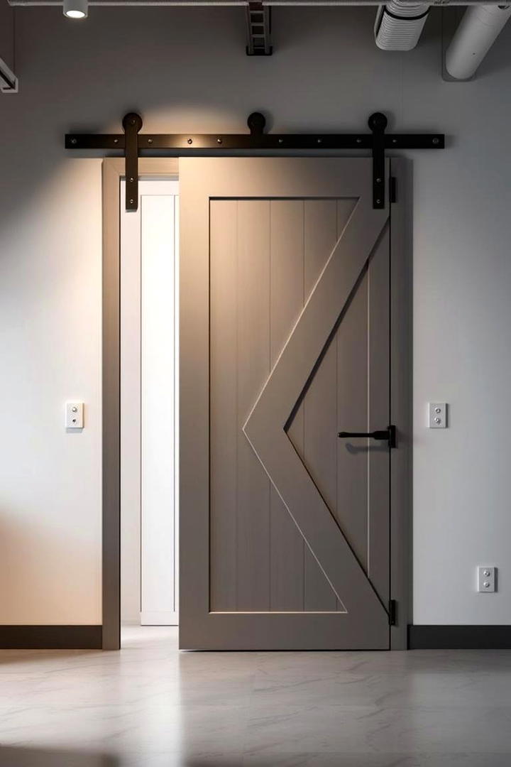 Sleek Industrial Barn Door - 30 Barn Door Ideas