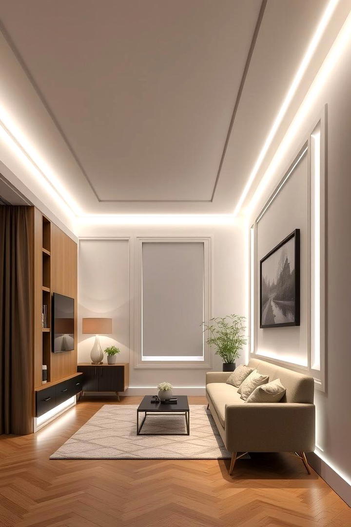 Sleek Integrated Lighting Molding - 30 Wall Molding Ideas